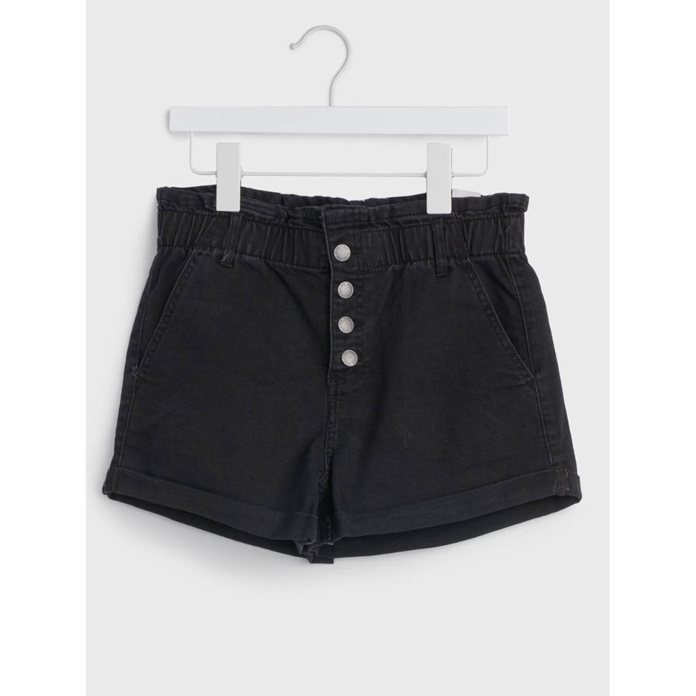 Vanilla Star Black Denim Paper Bag Short